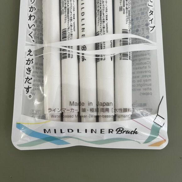 Zebra Mildliner Brush Dual-tip Neon highlighter pack 5 colors - Picture 3 of 5